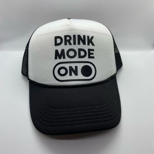Drink mode on funny foam front trucker hat